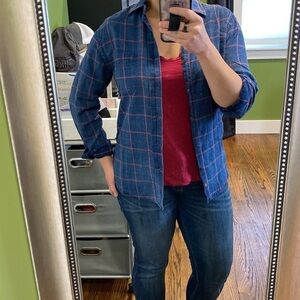 Faherty Plaid 100% Cotton Button Down Shirt EUC